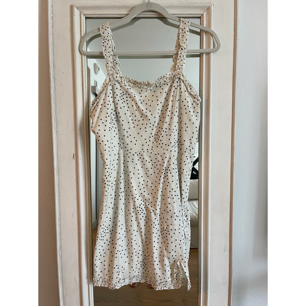 Urban Outfitters Wren Dotted Linen Ruffle Dress - Picture 5 of 5